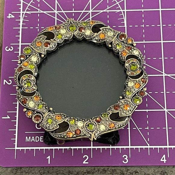 Beautiful Embellished Crystal Rhinestone Round Picture Frame Home Decor Gift - Picture 9 of 9